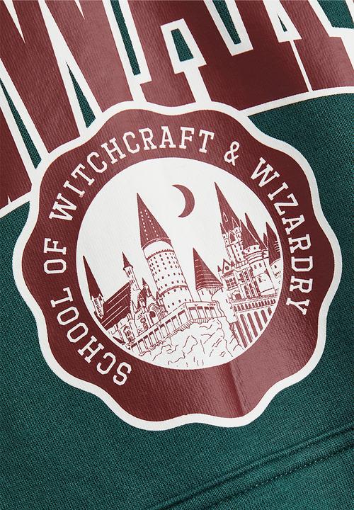 H&M - Printed hoodie - dark green/harry potter