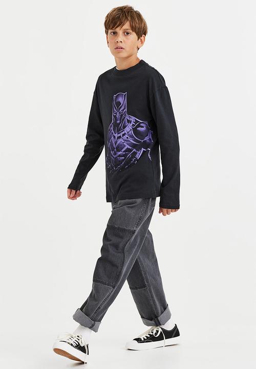 H&M - Printed jersey top - black/black panther