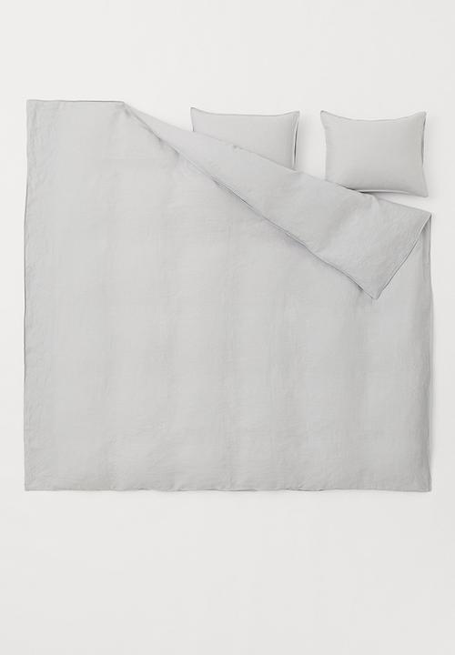 H&M - Linen double/king duvet cover set - light grey