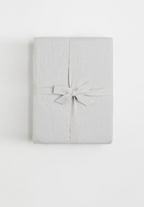H&M - Linen double/king duvet cover set - light grey