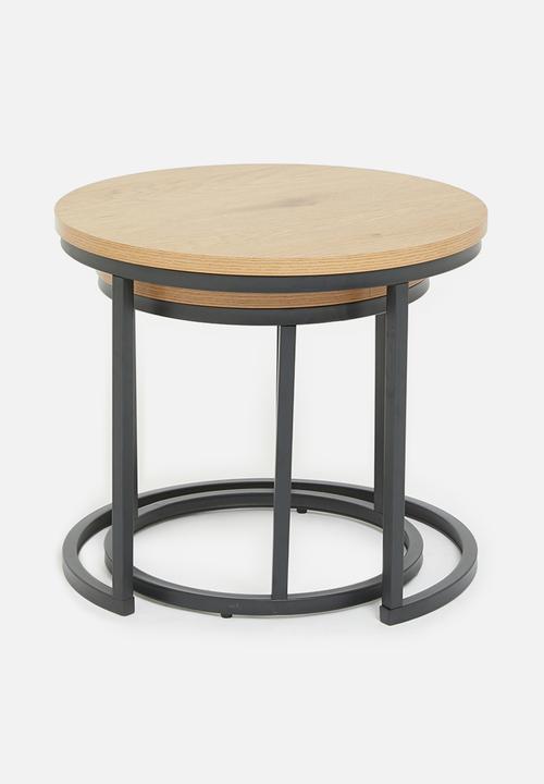 Sixth Floor - Spiro nested tables set of 2 - natural & black