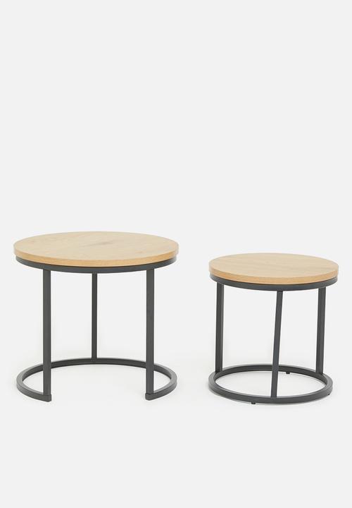 Sixth Floor - Spiro nested tables set of 2 - natural & black
