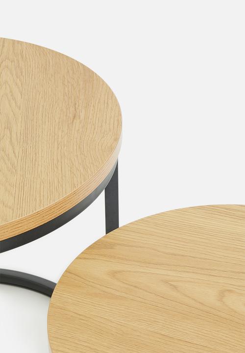 Sixth Floor - Spiro nested tables set of 2 - natural & black