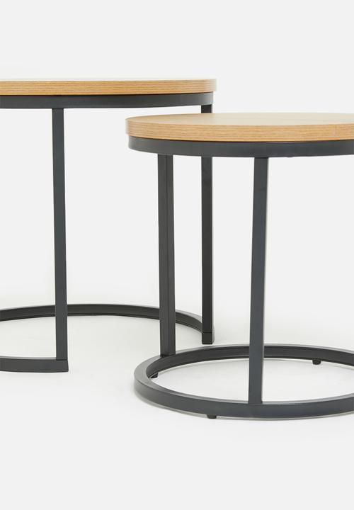 Sixth Floor - Spiro nested tables set of 2 - natural & black