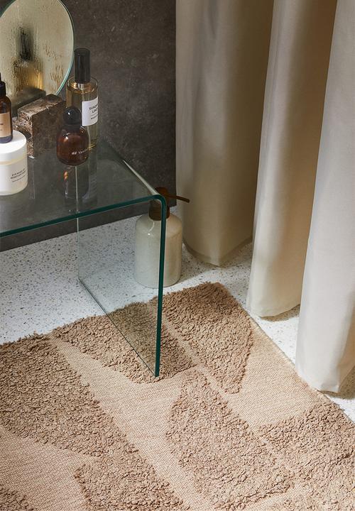 H&M - Tufted bath mat - beige/patterned