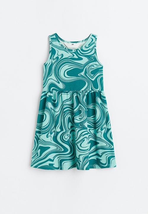 H&M - Patterned jersey dress - turquoise/swirls