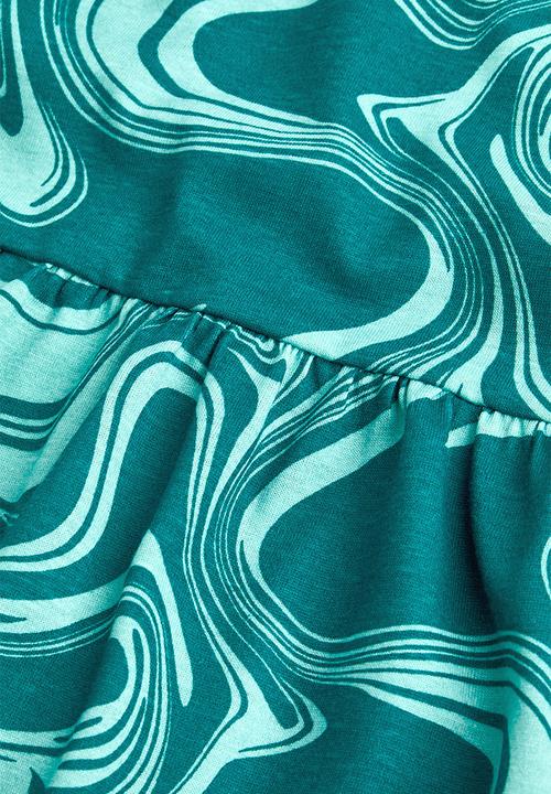 H&M - Patterned jersey dress - turquoise/swirls