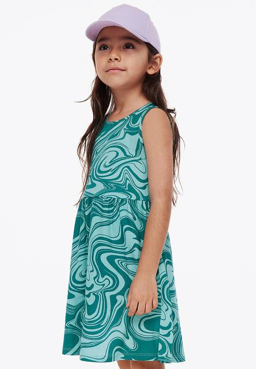 H&M - Patterned jersey dress - turquoise/swirls