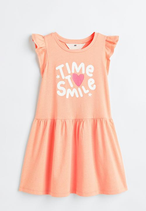 H&M - Printed dress - light orange/heart