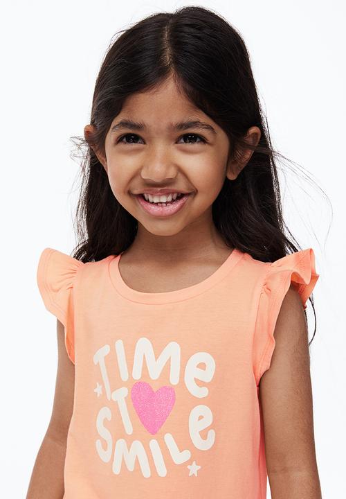 H&M - Printed dress - light orange/heart