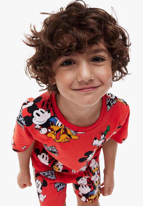 H&M - Printed t-shirt - red/mickey mouse