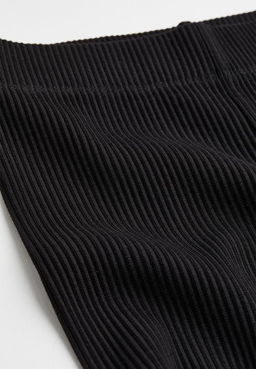 H&M - Ribbed leggings - black