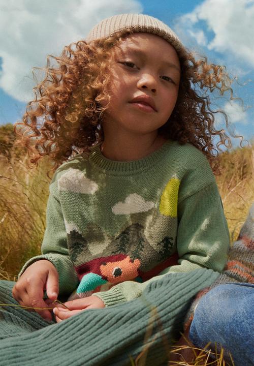 H&M - Cotton jumper - green/squirrel