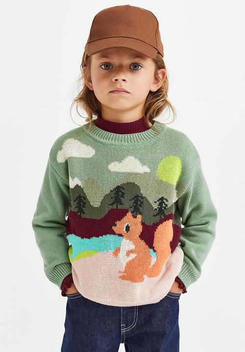 H&M - Cotton jumper - green/squirrel