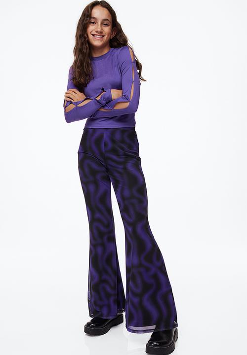 H&M - Ribbed cotton jersey cropped top - purple