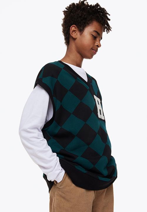 H&M - Appliquéd sweater vest - dark green/harry potter