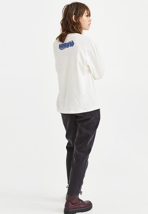 H&M - Printed cotton jersey top - white/naruto