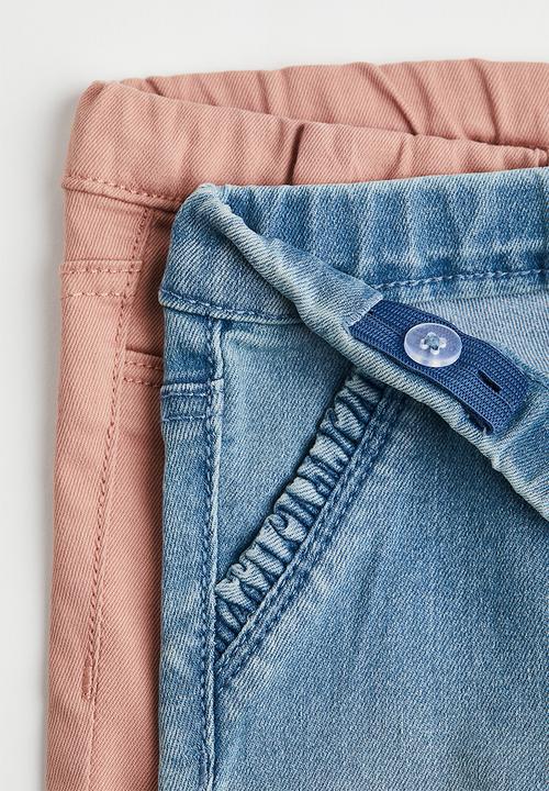 H&M - 2-pack jeggings - denim blue/old rose
