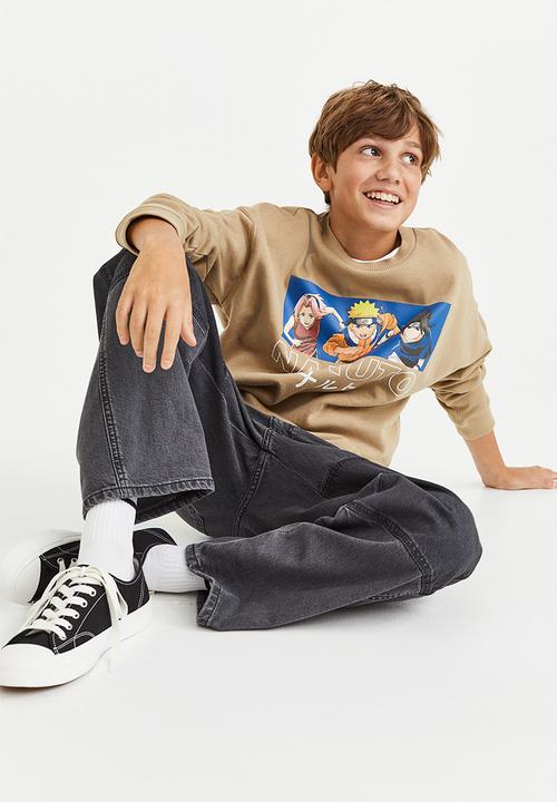 H&M - Motif-detail sweatshirt - beige/naruto