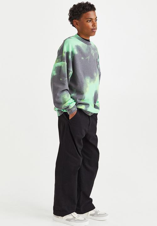 H&M - Sweatshirt - neon green/tie-dye