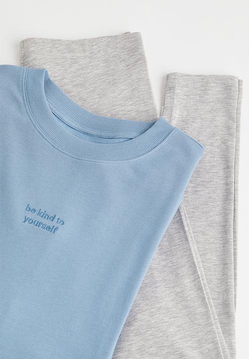 H&M - Pyjama top and leggings - blue & grey