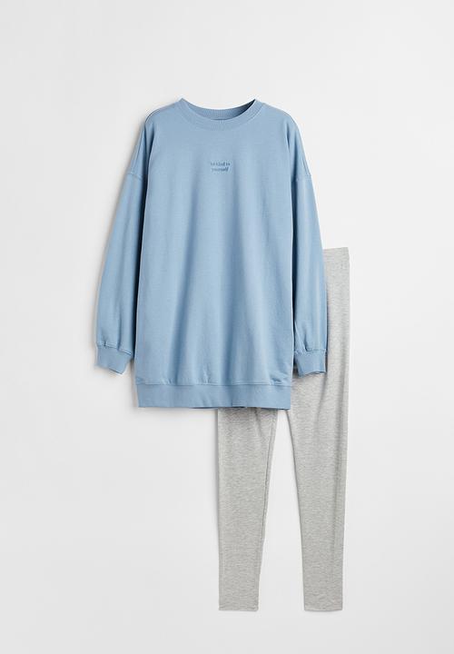 H&M - Pyjama top and leggings - blue & grey