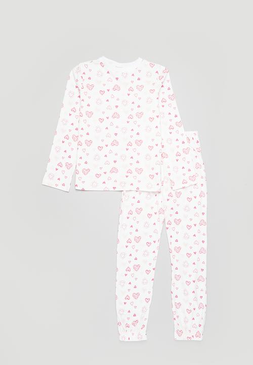 Superbalist - Winter pj set - white & pink
