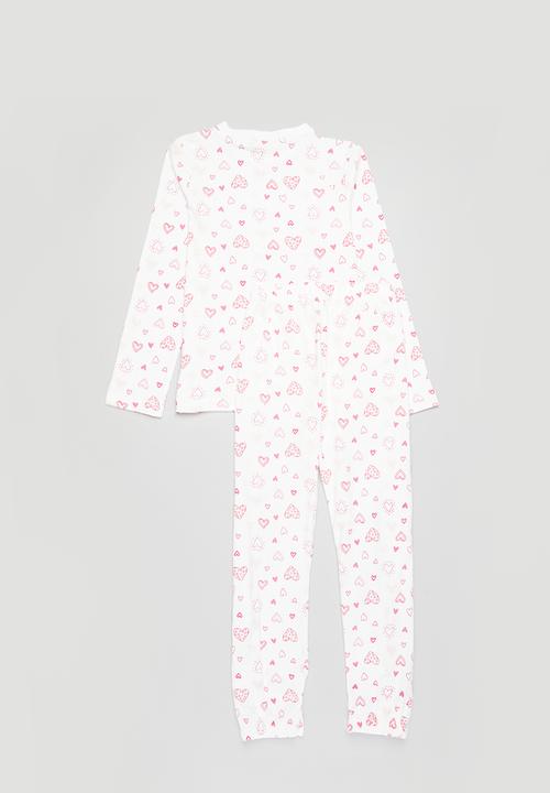 Superbalist - Winter pj set - white & pink