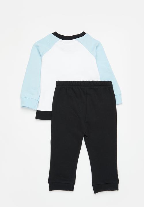 Superbalist - Colourblock tracksuit set - MID BLUE & WHITE
