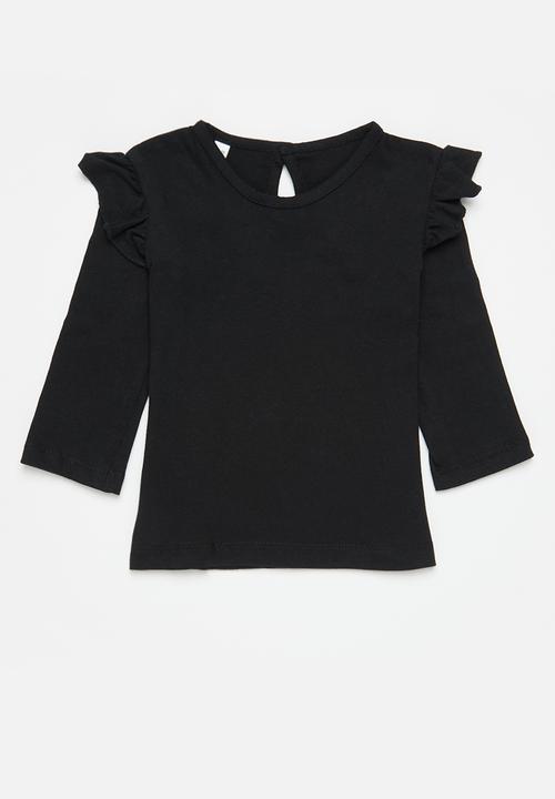 Superbalist - 2 Pack frill sleeve tees - black & aqua