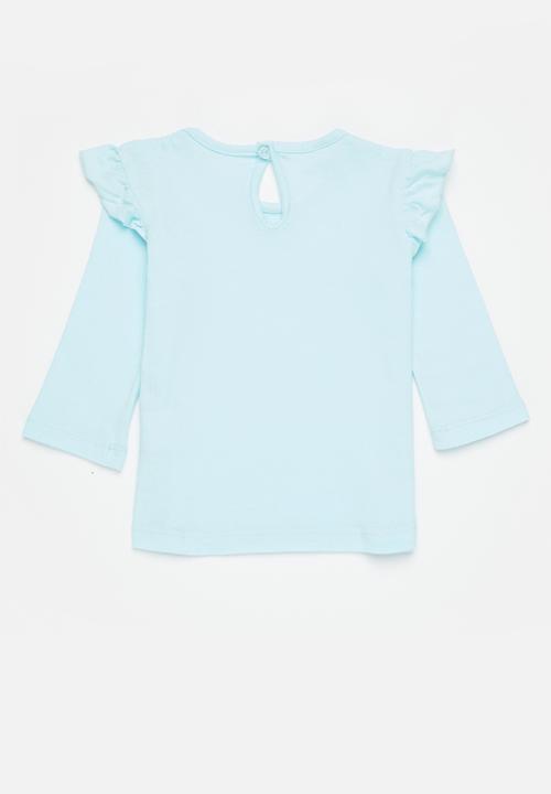 Superbalist - 2 Pack frill sleeve tees - black & aqua
