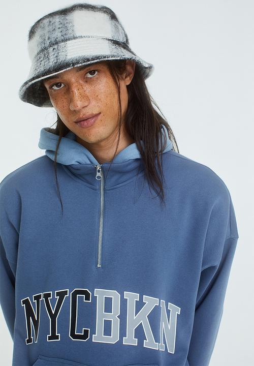 H&M - Oversized zip-top sweatshirt - blue/nycbkn