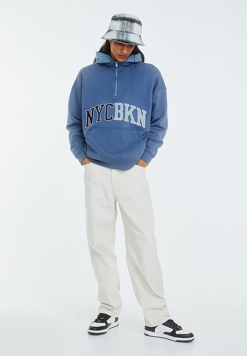 H&M - Oversized zip-top sweatshirt - blue/nycbkn