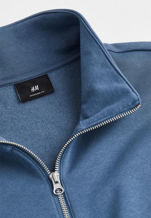 H&M - Oversized zip-top sweatshirt - blue/nycbkn