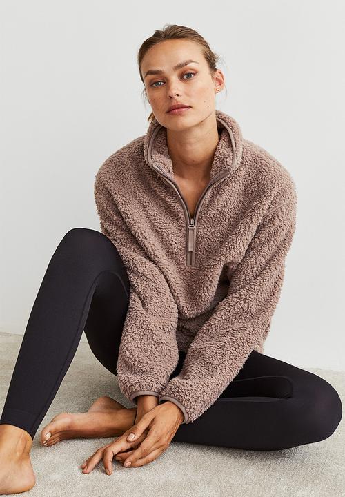 H&M - Zip-top fleece top - beige