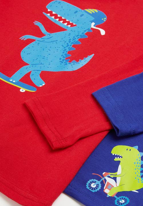 Pop Candy - 2 pack graphic tee - red and blue  