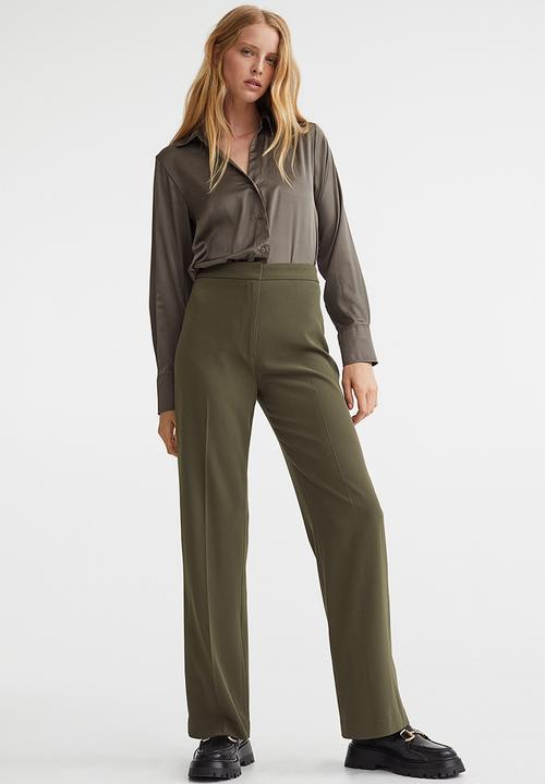 H&M - Wide trousers - dark green