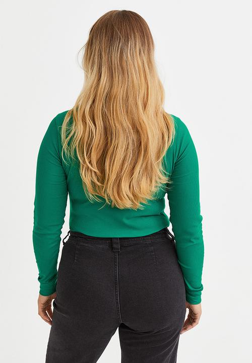 H&M - Ribbed modal-blend top - green