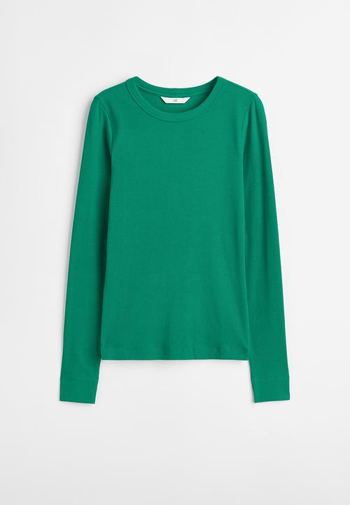H&M - Ribbed modal-blend top - green