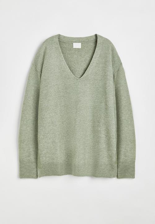 H&M - Oversized jumper -  light khaki green