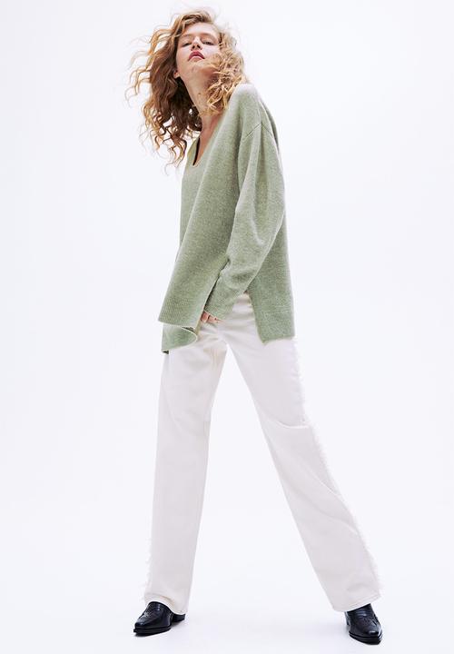 H&M - Oversized jumper -  light khaki green