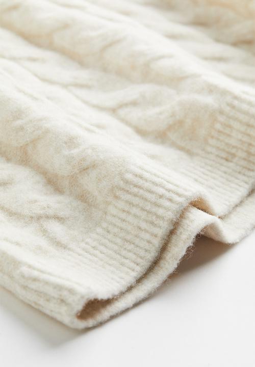 H&M - Oversized cable-knit jumper - light beige marl