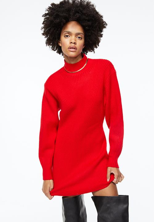 H&M - Turtleneck dress - red