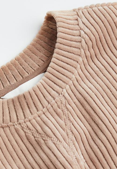 H&M - Ribbed velour top - beige