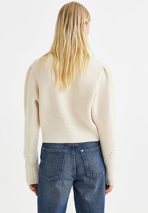 H&M - Rib-knit turtleneck jumper - natural white