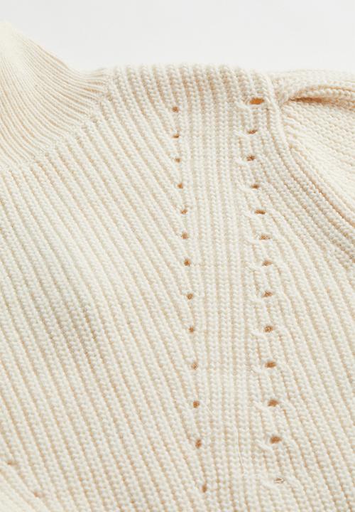 H&M - Rib-knit turtleneck jumper - natural white