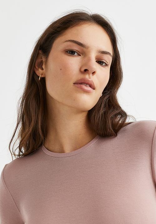 H&M - Long-sleeved jersey top - powder pink