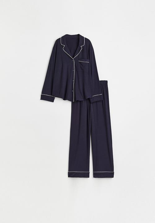 H&M - Pyjama shirt and bottoms - dark blue