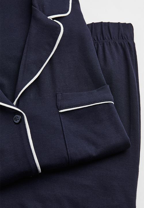 H&M - Pyjama shirt and bottoms - dark blue