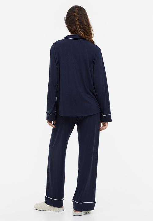H&M - Pyjama shirt and bottoms - dark blue